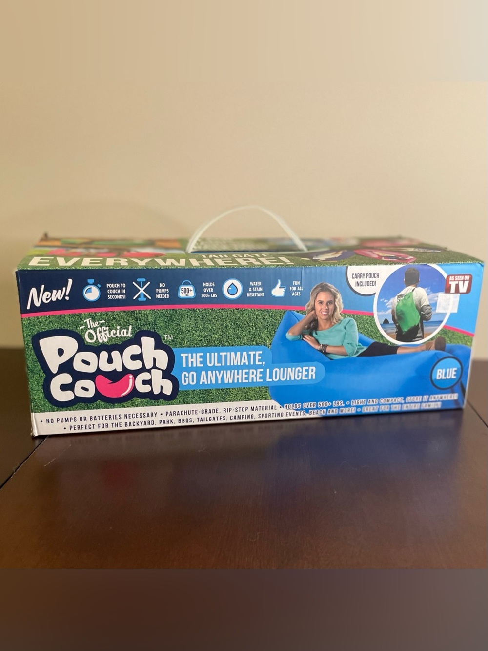 The Official Pouch Couch - Blue, Go-Anywhere Lounger